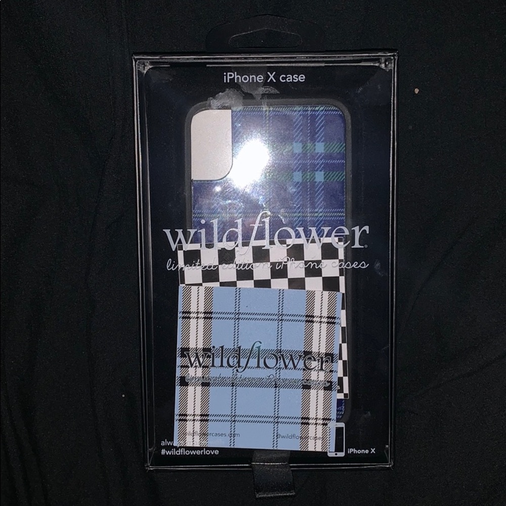 Wildflower iPhone X Blue Plaid Phone Case